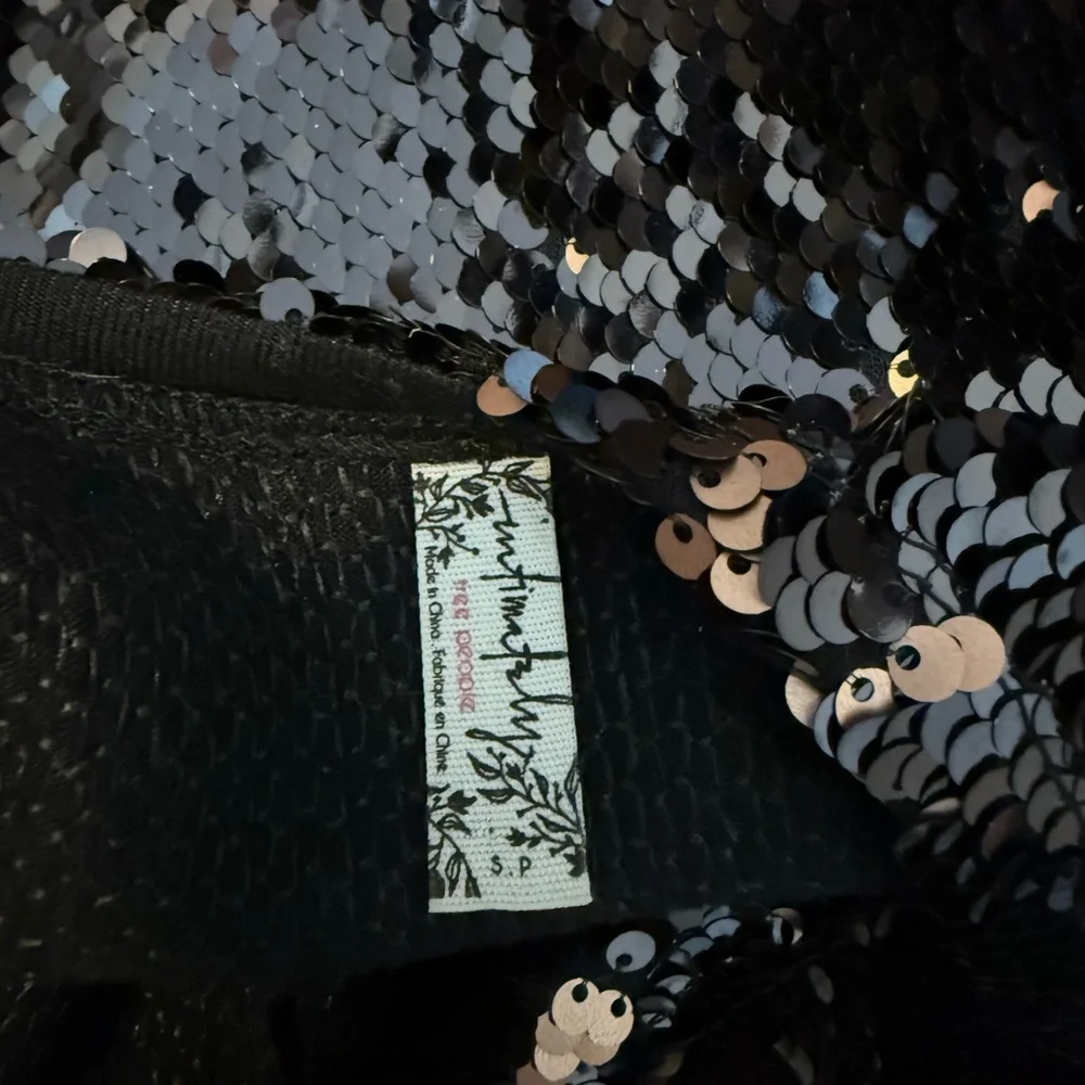 Free People Seeing Double Sequin Slip mini dress lace rose pink black - Picture 8 of 12